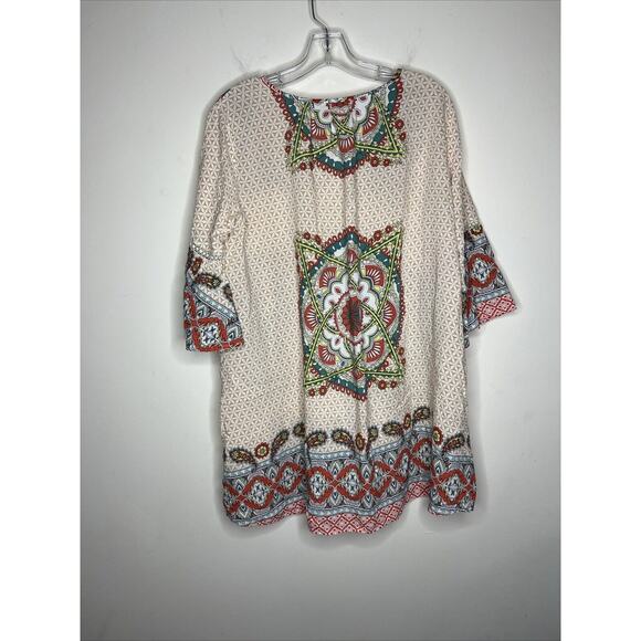 Umgee Women’s Babydoll Tunic Shirt Size Medium Y2K Crotchet Boho 90’s Multicolor - Picture 7 of 8